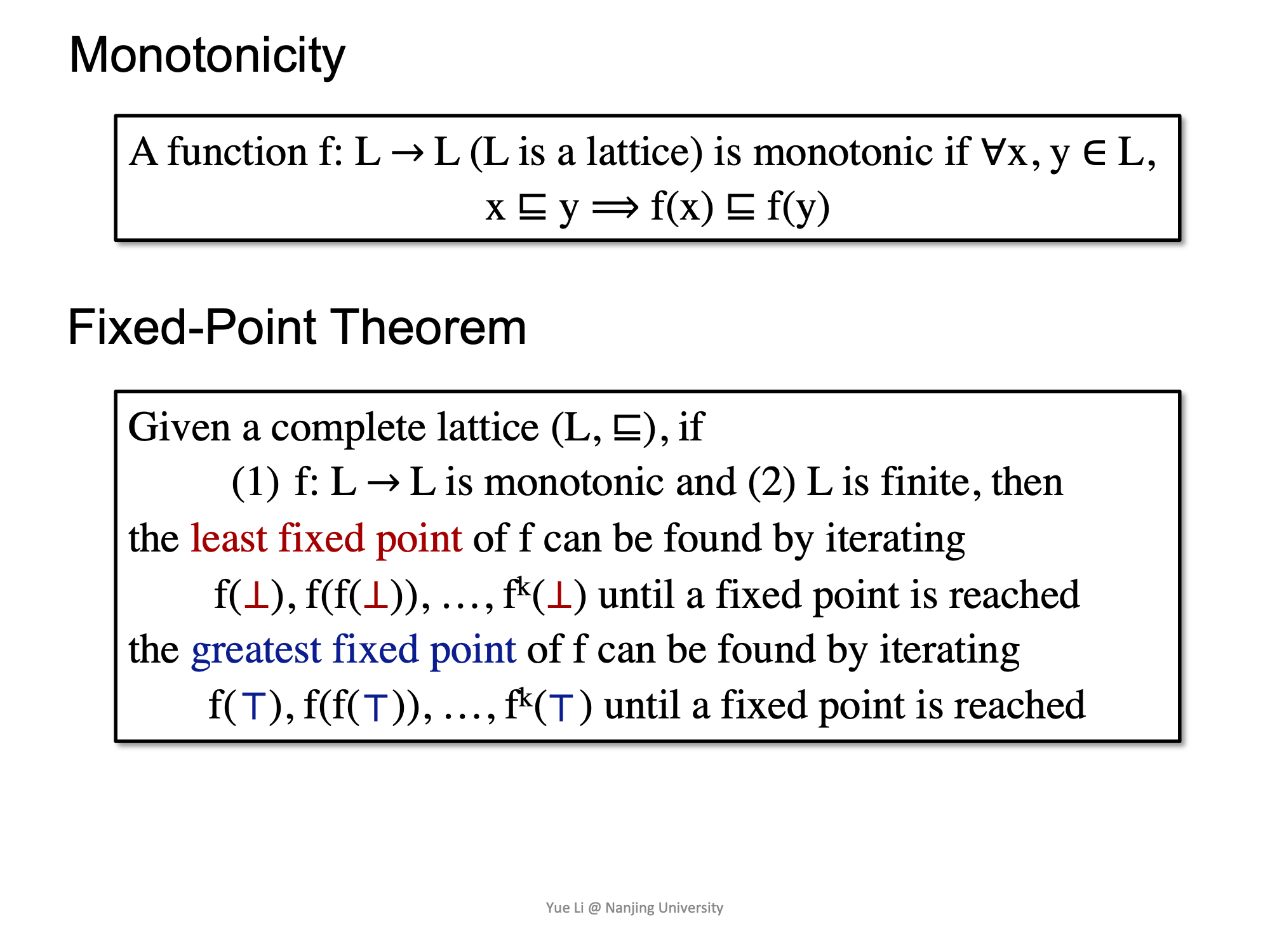 Monotonicity and Fixed-Point Theorem