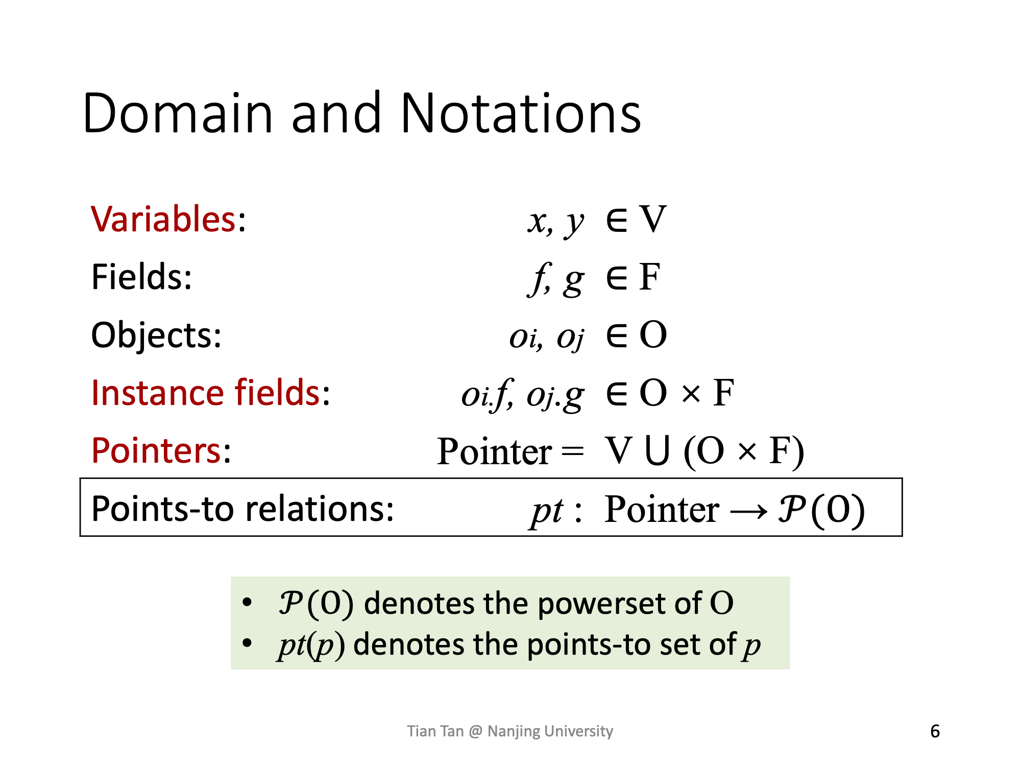 Domain and Notations