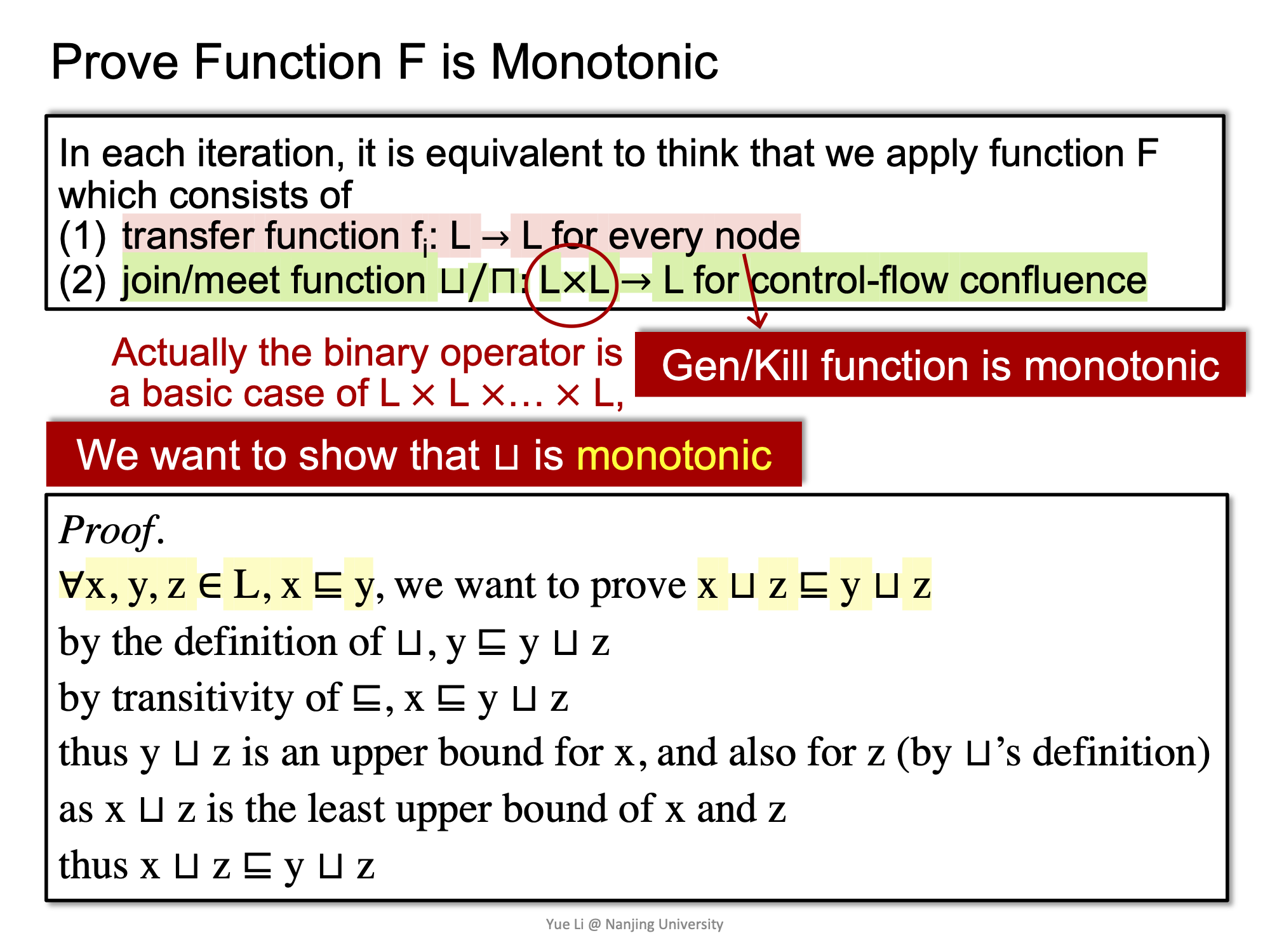 Prove Function F is Monotonic