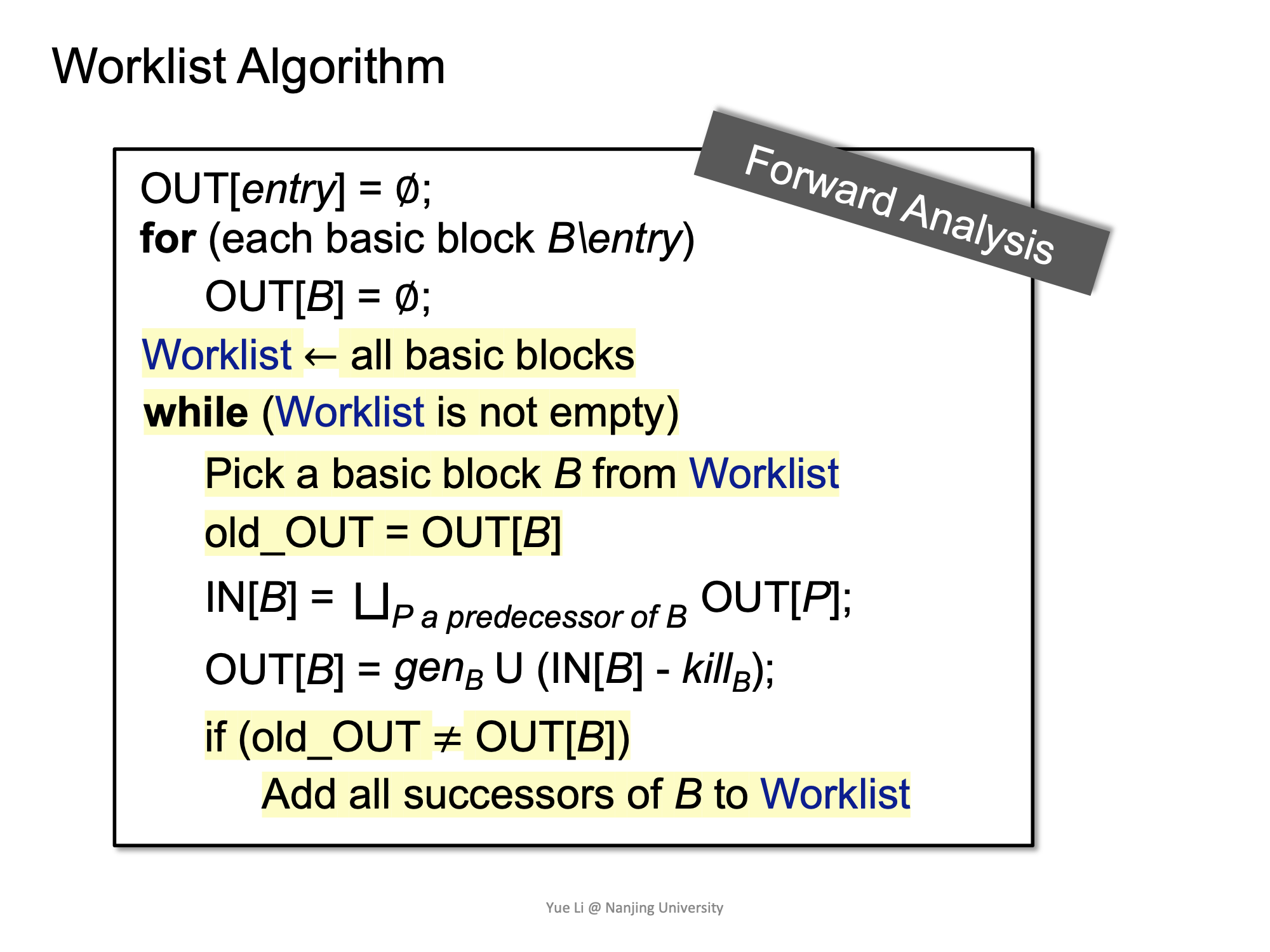 Worklist Algorithm